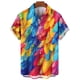 thumbnail image 3 of Camisas hawaianas de verano, camisas casuales para hombres, camisas con estampado de plumas para hombres, ropa de manga corta con solapa para hombres, camisas Aloha holgadas, 3 of 5
