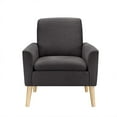 thumbnail image 3 of Dazone Modern Accent Chair Single Sofa Comfy Upholstered Arm Chair Living Room Furniture(Black), 3 of 7