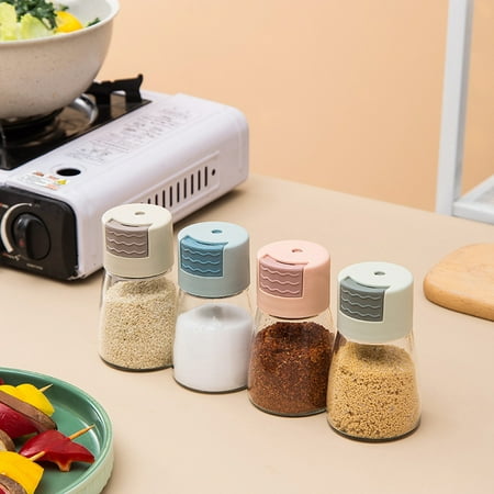 

Quantitative Salt Shaker Fixed Amount 0.5g Salt Shaker Push Type Salt Control Bottle Seasoning Jar Kitchen Tool Dispenser Pepper Spice Container Glass Limit Salt Shaker