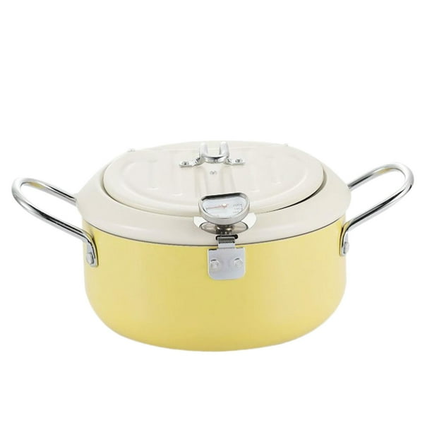 Olla freidora de acero inoxidable, olla pequeña para sopa, utensilios de cocina, freidora pequeña multiusos para verduras, aros de cebolla, bolas de amarillo