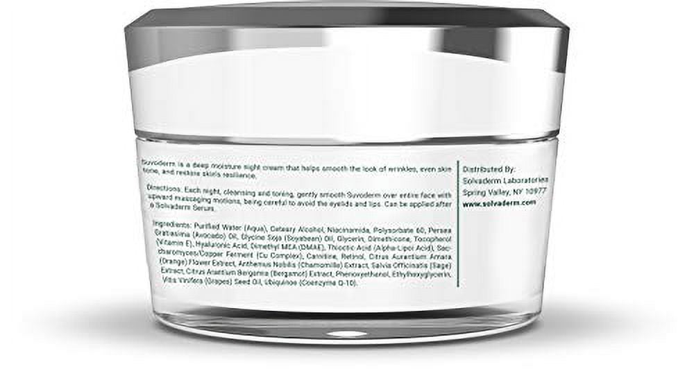 Solvaderm Suvoderm Nighttime Repair Cream – Anti-Aging Night Cream with Retinol, Hyaluronic Acid & Vitamin E – Reduces Wrinkles, Boosts Collagen, Hydrates & Renews Skin While You Sleep