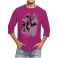 thumbnail image 1 of Camisas de Manga Larga para Hombres Imprimir Casual Cuello Redondo Blusa de Manga Corta, Camisas de Lino para Hombres, 1 of 4
