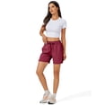 thumbnail image 5 of 5" Womens Athletic Running Shorts Lightweight Quick Dry Basic Shorts Workout Gym Shorts with Pockets Burgundy L, 5 of 6