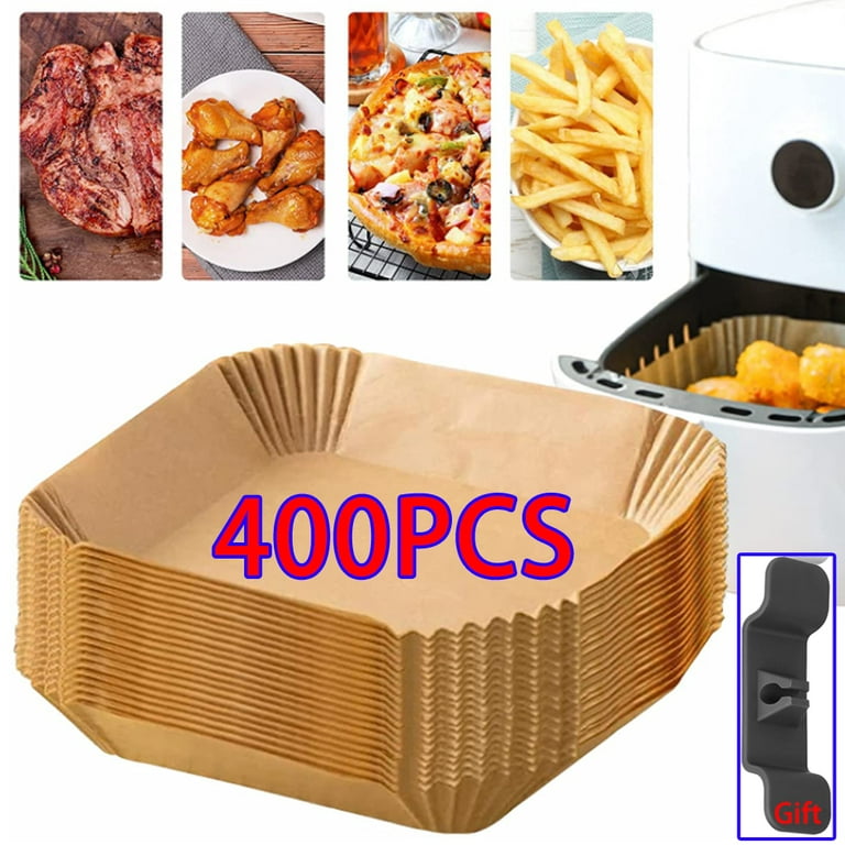 Skycarper 400pcs Fryer Disposable Square Air Fryer Paper Liners Non-Stick  Parchment Paper Sheets Waterproof for Air Fryers Bamboo Serpentine Steamer