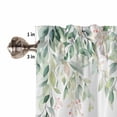 thumbnail image 5 of Kitchen Curtains 54 Inches length, Green Botanical Window Treatment Curtain Drapes, Pink Spring Floral Eucalyptus Leaves Decorative Window Curtains for Bedroom Cafe, 52"x54", 2 Panels, 5 of 7