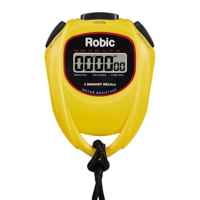 1/100 21096679826 Water Resistant Robic SC-539 Single Event and Split Time Stopwatch Black 