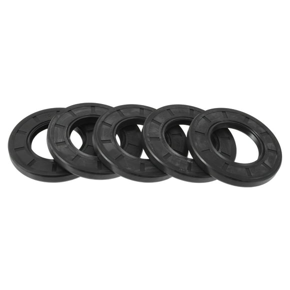 Sello de aceite universal Unique Bargains TC de doble labio con resorte de acero, sello de eje rotativo 40x72x8mm, alta presión, caucho NBR negro, 5 Pcs