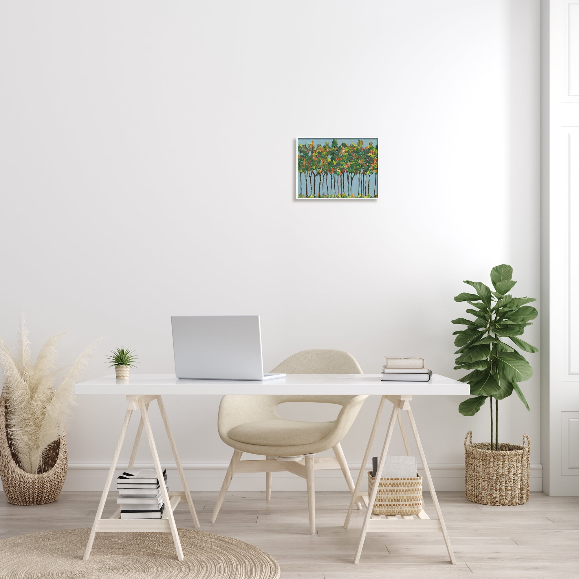 Stupell Industries Abstract Trees Seasonal Transition Leaves Blue Sky, 11 x 14, Designed by Regina Moore