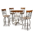 thumbnail image 4 of Linon Hamilton Five Piece Wood and Steel Swivel Pub Set in Matte Pewter & Bronze, 4 of 5