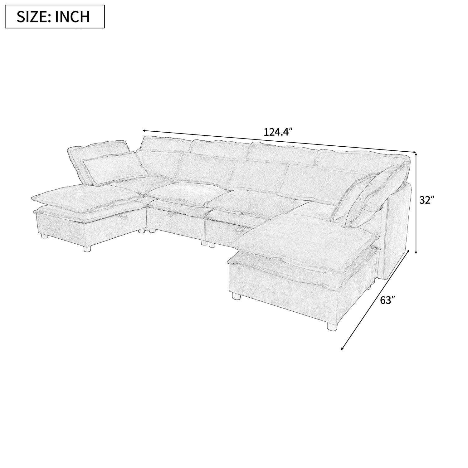 Harper & Bright Designs Modern Modular Corner Sofa Sectional with 2 Storage Ottomans, Free Combination L-Shaped Couch Set with Double-Layer Cushion for Living Room, Beige