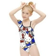 thumbnail image 4 of Hello Kitty Girls One Piece Swimsuits Hawaiian Ruffle Swimwear Beach Bathing Suit Outfits, 4 of 7