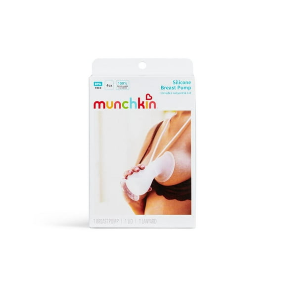 Munchkin® Manual Breast Pump - Portable Pump for Expressing Milk at Home, Work, and On the Go, 4 Ounce, Silicone