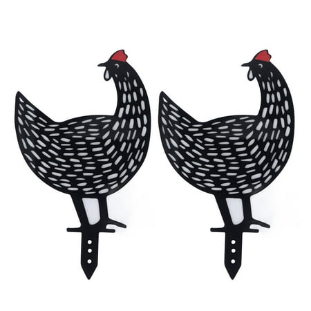 2pcs Acrylic Garden Animal Stake Decor Decorative Garden Stakes Garden Outdoor Statues Animal Stakes for Yard Lawn Ornaments ChickenJIXINGYUAN
