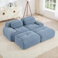 thumbnail image 4 of Blue Ottoman for Modular Sectional Sofa, Corduroy Deep Seat for Oversized Compressed Boneless Sectional Couches for Living Room Bedroom Apartment, Cloud Sofa Couch, Memory Foam, No Assembly, 4 of 8
