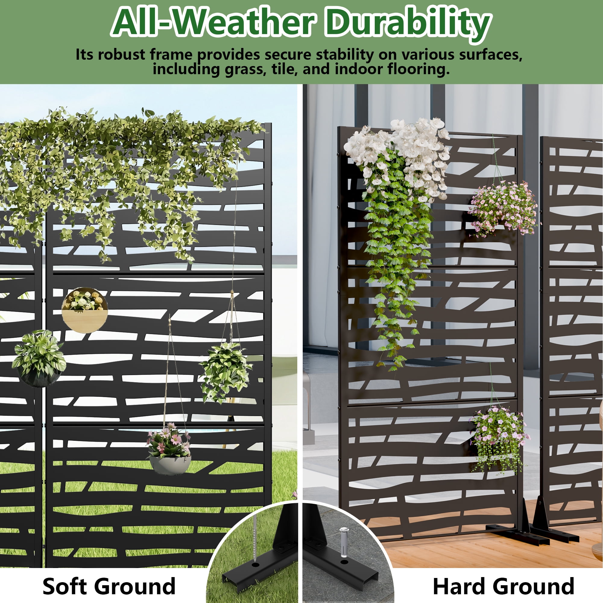 Metal Privacy Screen Fence Panel with Stylish Pattern
