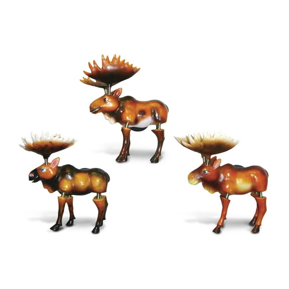 CoTa Global Wild Moose Refrigerator Bobble Magnets Set of 3 - Assorted Color Fun Cute Wild Life Animal Bobble Head Magnets For Kitchen Fridge, Home Decor and Cool Office Decorative Novelty - 3 Pack