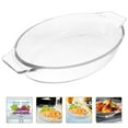 thumbnail image 2 of Plat à Tarte Transparent Plat de Cuisson en Verre Plaque de Cuisson Rôtissoire à Fromage avec Double Poignée, 2 of 5