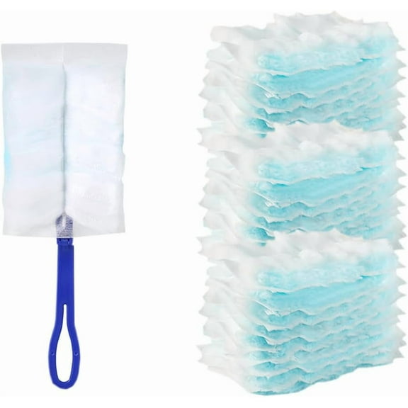 30 Pack Disposable Duster Refills Compatible with Hand Duster, with 1 Handle, Duster Replacement Refills for Cleaning Furniture, Blinds, Ceiling Fans and Car