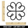 thumbnail image 2 of Four Leaf Lucky Clover Tribal Celtic Knot Self-Inking Rubber Stamp Ink Stamper - Sky Blue Ink - Small 3/4 Inch, 2 of 7