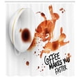 thumbnail image 3 of Ambesonne Coffee Art Shower Curtain, Drink Be Inspired, 69"Wx70"L, Burnt Sienna Black White, 3 of 3