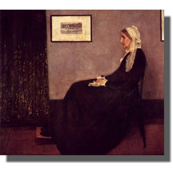 Whistler's Mother by Abbot, Wall Art Picture on Stretched Canvas, Ready to Hang!.