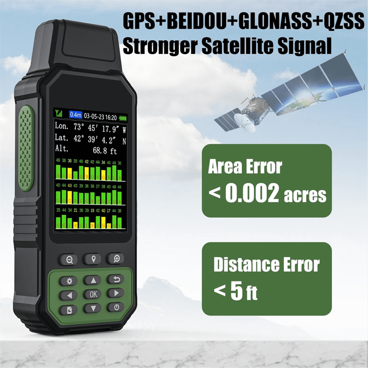 ZL190PLUS Handheld GPS Land Meter for Surveying,High Measuring