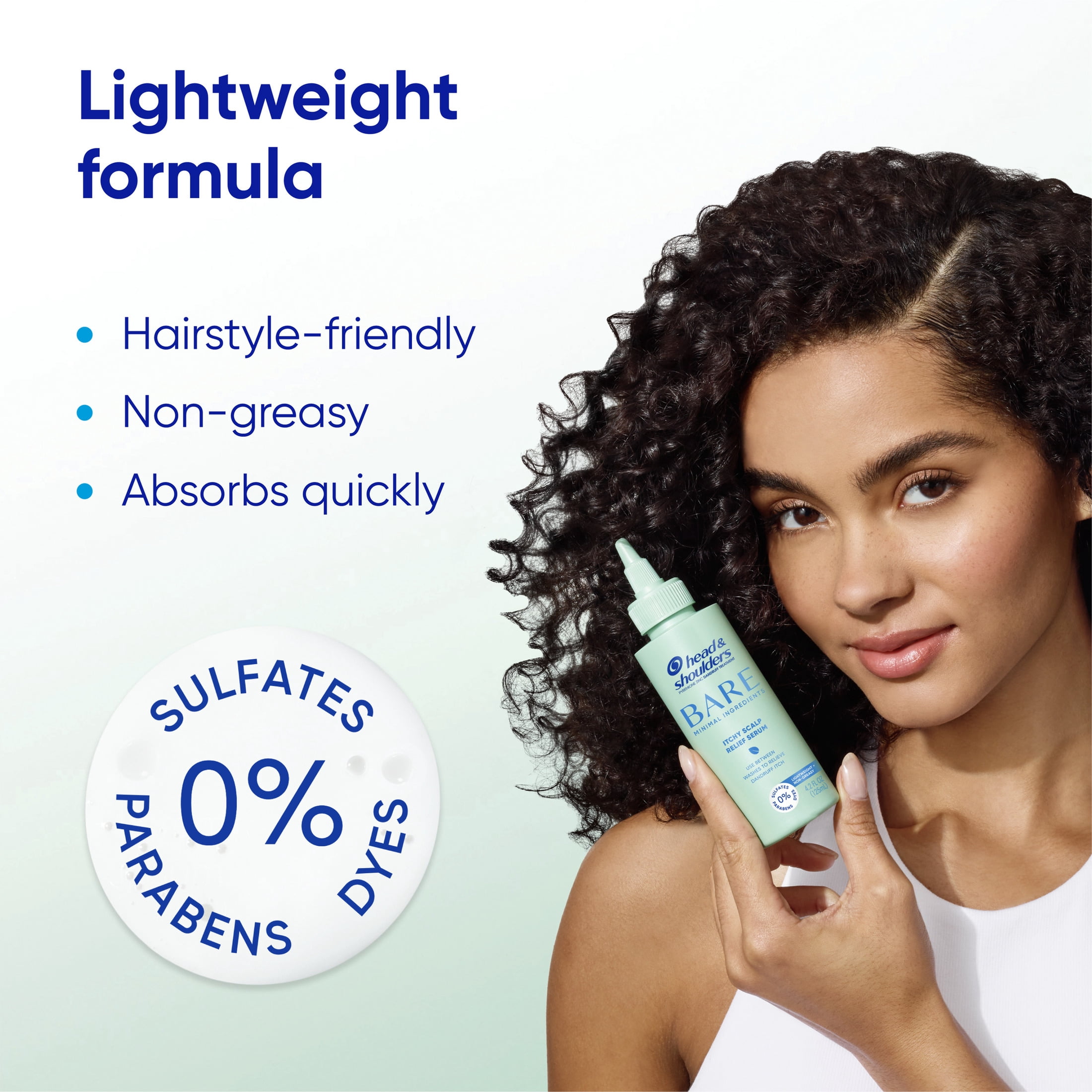 Head and Shoulders Dandruff Scalp Serum, BARE Itchy Scalp Relief, Instant Cooling, Lightweight 4.2 fl oz