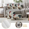 thumbnail image 6 of White Spring Floral Rooster Outdoor Waterproof Pillow Covers, Elegant Retro Rooster Decorative Square Throw Pillowcase Sofa Cushion Sham for Patio/Couch/Chair, 20"x20" 2 Pack, 6 of 8