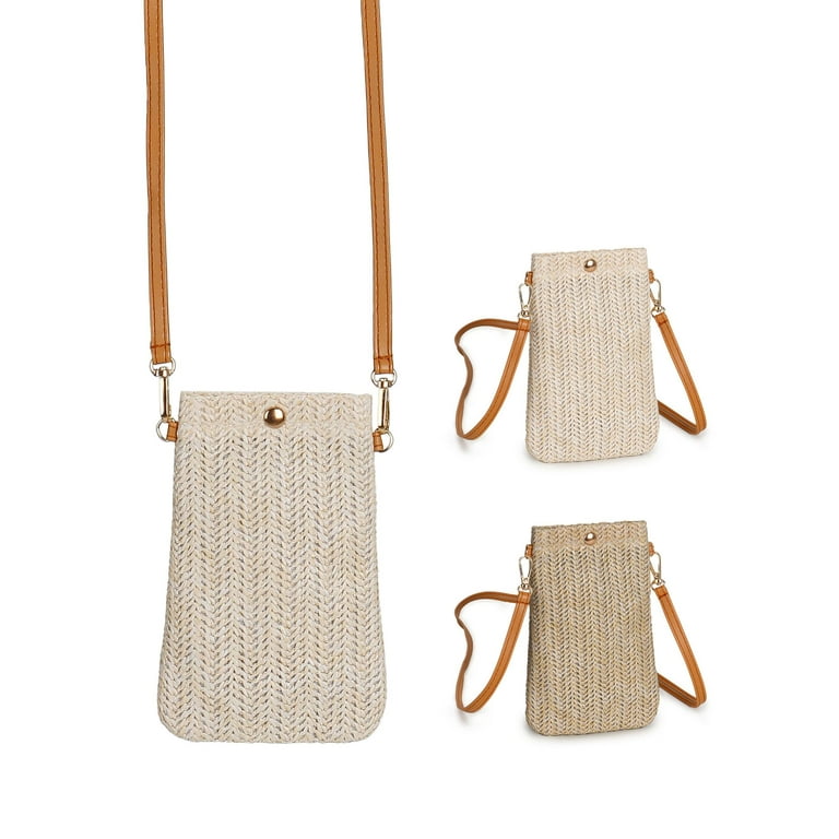 Mini Straw Woven Crossbody Bag, Summer Beach Shoulder Bag, Women's