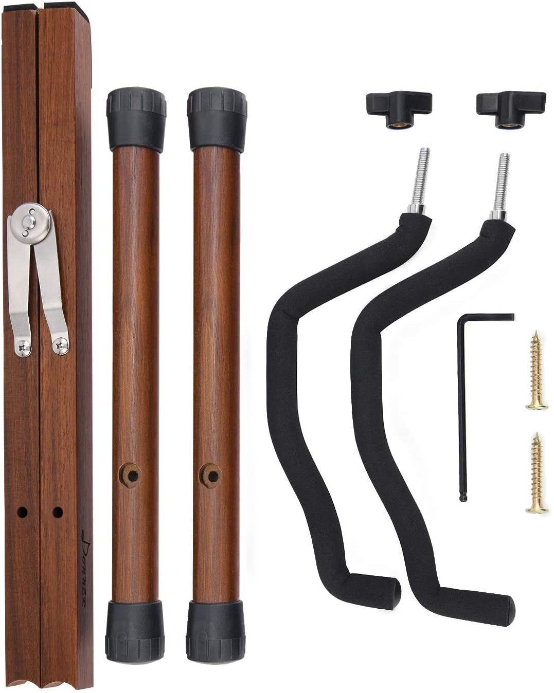 Donner Wood Guitar Stand, Acoustic Electric Guitar Floor Stand, A Frame Folding Guitar Holder Adjustable for Bass, Cello, Mandolin, Banjo, Ukulele, Violin