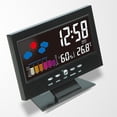 thumbnail image 4 of Reloj despertador con pantalla a color, calendario multifuncional, reloj de temperatura y humedad., 4 of 9