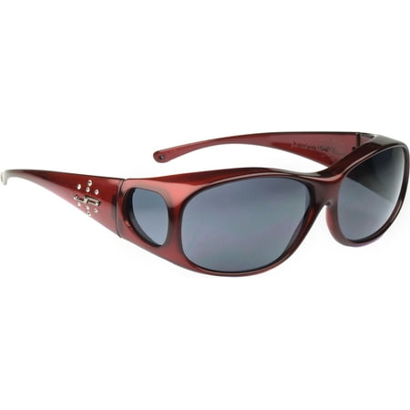 Fit Overs Sunglasses - The Element Collection - Claret Frame/polarized Grey