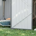 thumbnail image 3 of Outdoor Lighting Outsunny 3.3' x 3.4' Outdoor Storage Shed, Galvanized Metal Utility Garden Tool House, 2 Vents and Lockable Door for Backyard, Bike, Patio, Garage, Lawn, Gray,Outdoor String Lights, 3 of 5