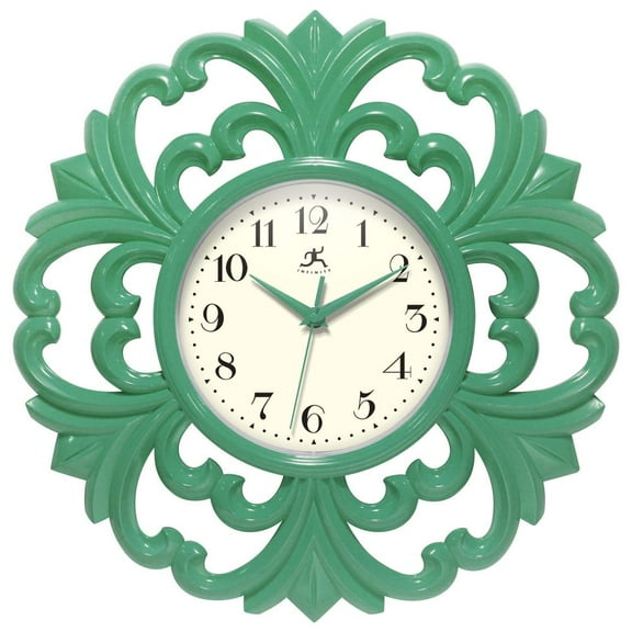 Infinity Instruments Wisteria 15.5" Wall Clock - Green