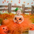 thumbnail image 2 of Halloween Toddler Dresses 4T Toddler Girl Pumpkin Print Dress With Sleeveless Halter For 3 To 11 Years 4t Girls Dresses, 2 of 5