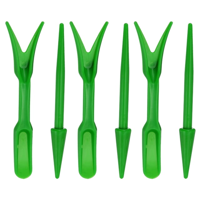Mini Garden Hand Succulent Transplanting Tools, 6 Pack Digging Planting Widger Dibber Tools, Green