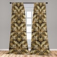 thumbnail image 2 of Abstract Window Curtains, Optical Illusion Floral Pattern with Polygonal Shapes Retro Trippy, Lightweight Decor 2-Panel Set with Rod Pocket, Pair of - 28"x63", Charcoal Grey Pale Camel, by Ambesonne, 2 of 3