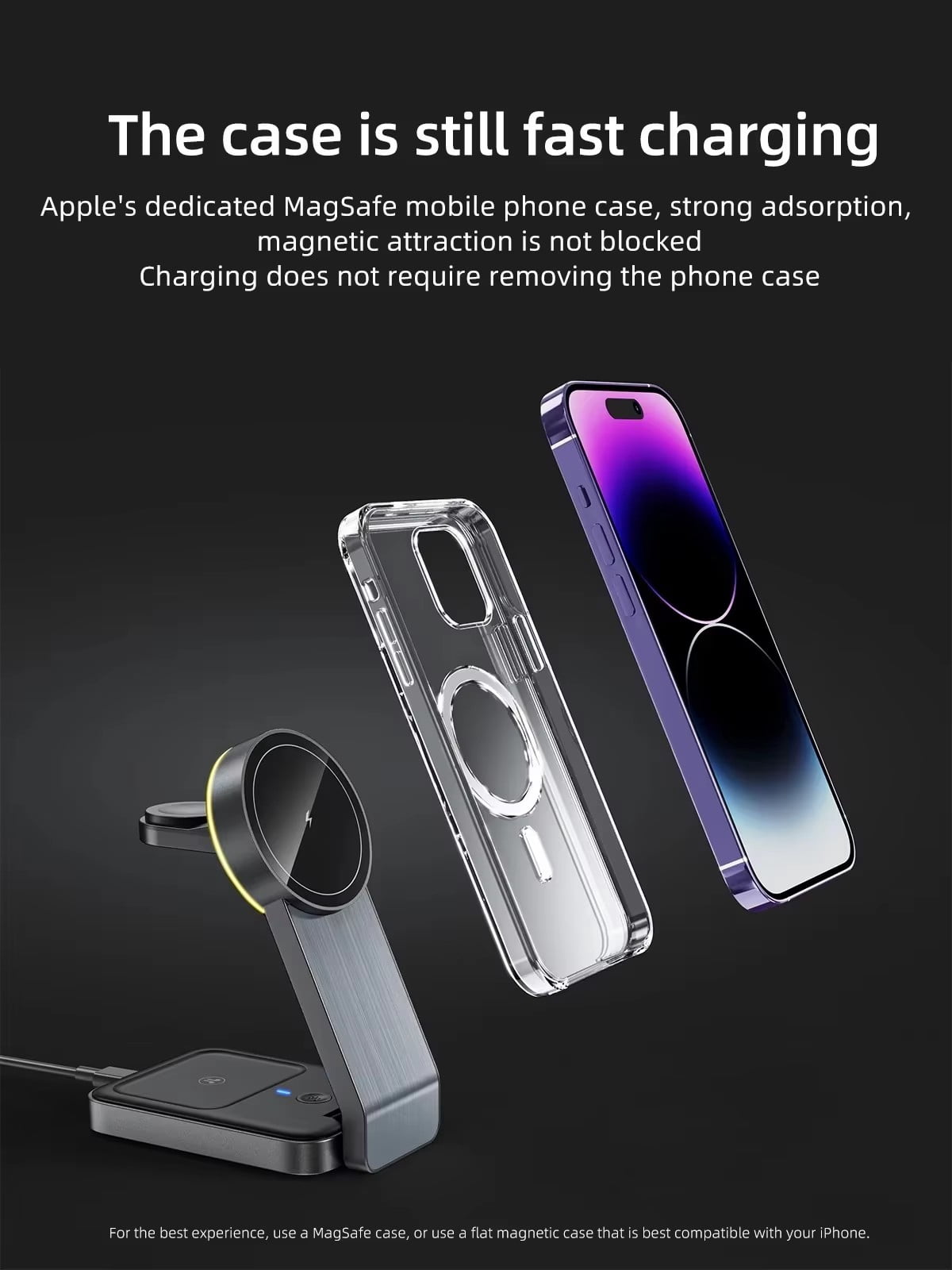 New Foldable Magnetic Three-in-One Wireless Charger Electrical Appliances Applicable iPhone Bracket Wireless Charger
