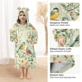 thumbnail image 3 of FORMRS Wearable Blanket Hoodie with Sleeves for Kids Cozy Flannel Sweatshirt, Green Floral Pattern, 3 of 7