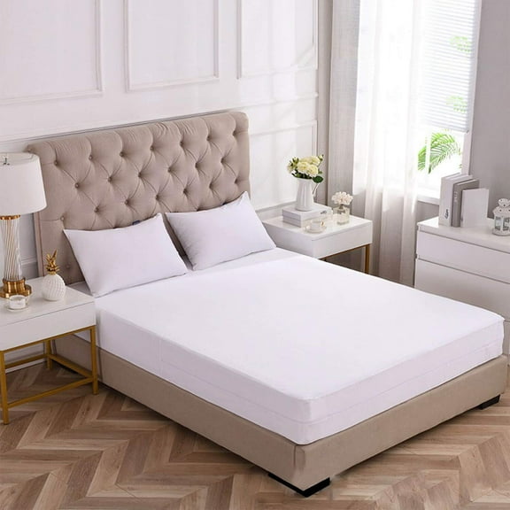 Zippered Twin  Mattress Protector for College Extra Long Bed - 6 Sided Waterproof Encasement Cover