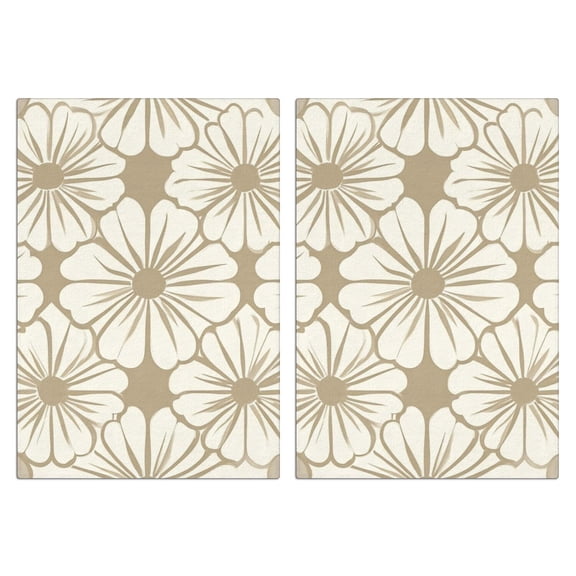 2 Pcs Funny Kitchen Towels,Floral Pattern Microfiber Dish Towels,Kitchen Tea Towels,Kitchen Towel Set (18" X 26")