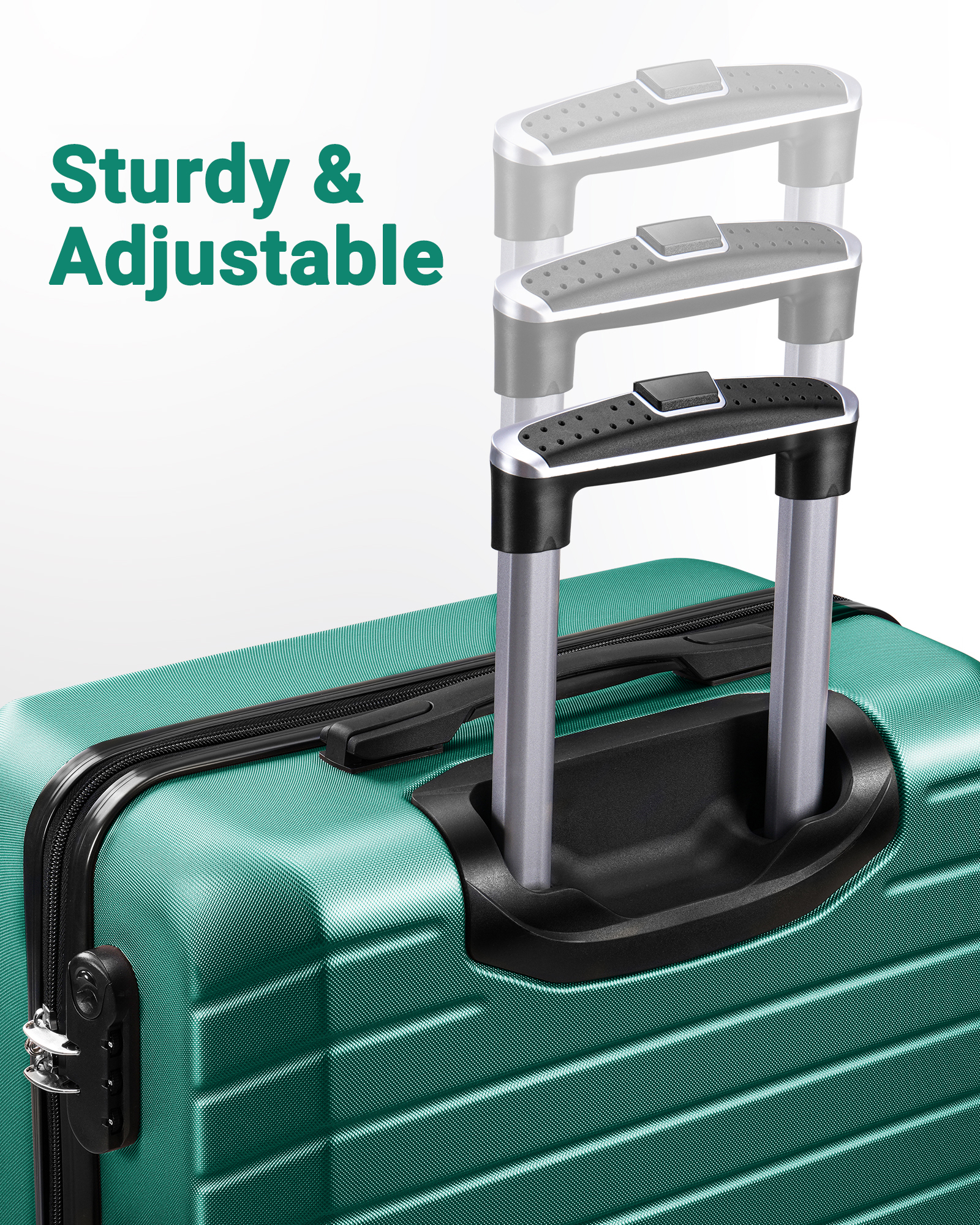 Gowill 2-Piece Hardside Luggage Set with Organizers, Green photo 3