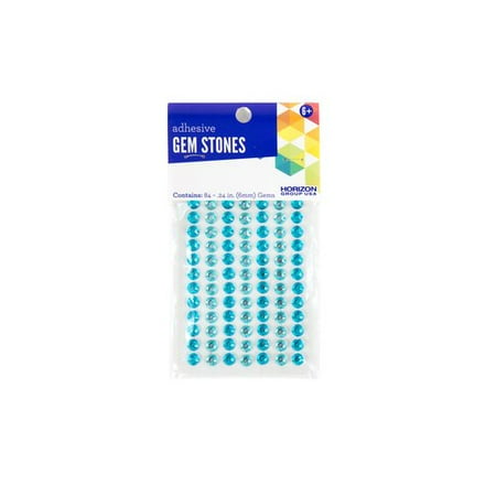 Sunflower Gems - Horizon Group USA 6 Millimeter Mini Blue Adhesive Gemstones, 84 Count
