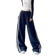 thumbnail image 2 of Angala Little Girls Active Pants Wide Leg Sweatpants With Lace Trim Fall Casual Girls Baggy Trousers, 2 of 6