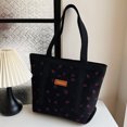 thumbnail image 3 of Bolso informal de viaje de pana para mujer bolso de compras de dibujos animados de gran capacidad, 3 of 9