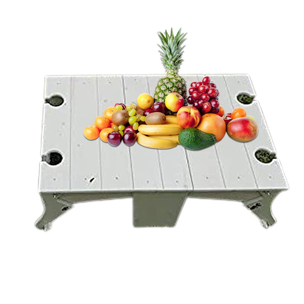 Wrea Folding Picnic Basket Table Portable Wooden Picnic Table