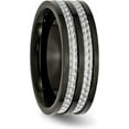 thumbnail image 5 of Chisel Titanium Polished Black IP-plated with Grey Carbon Fiber Inlay 8.2mm Band - Ring Size 12.5, 5 of 8