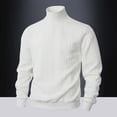 thumbnail image 2 of Men's Turtleneck Sweaters Cable Knitted Pullovers Warm Winter Sweater Tops White S, 2 of 6