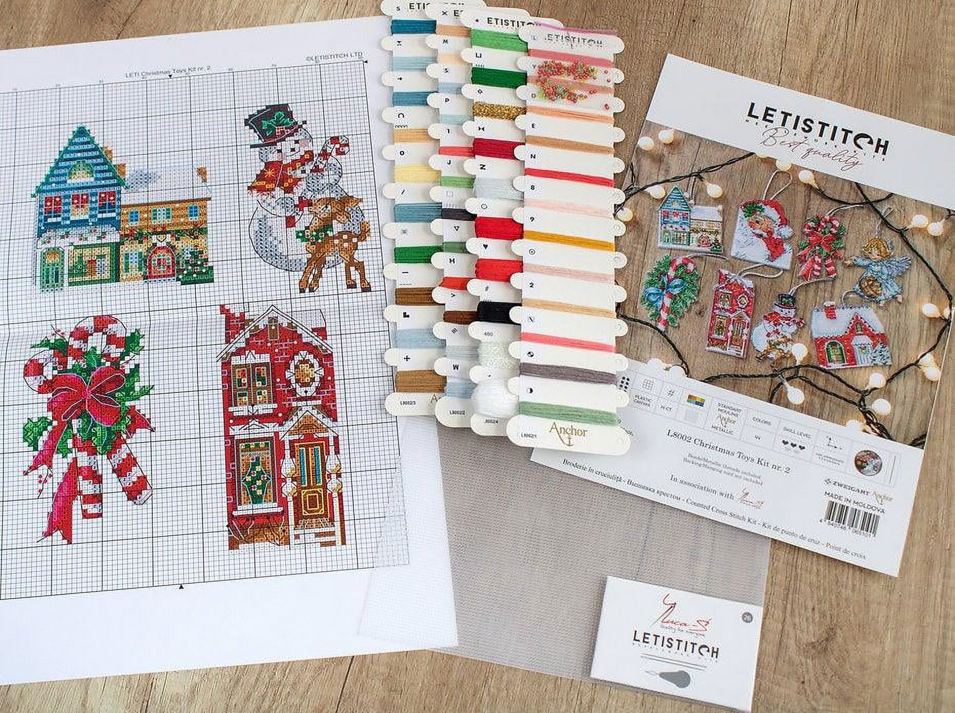 Letistitch Christmas Toys Ornaments Counted Cross-Stitch Kit