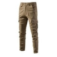 thumbnail image 1 of Pantalones largos de moda para hombre, casuales, de color puro, para exteriores, con cremallera y bolsillo, pantalones deportivos para hombre, 1 of 4